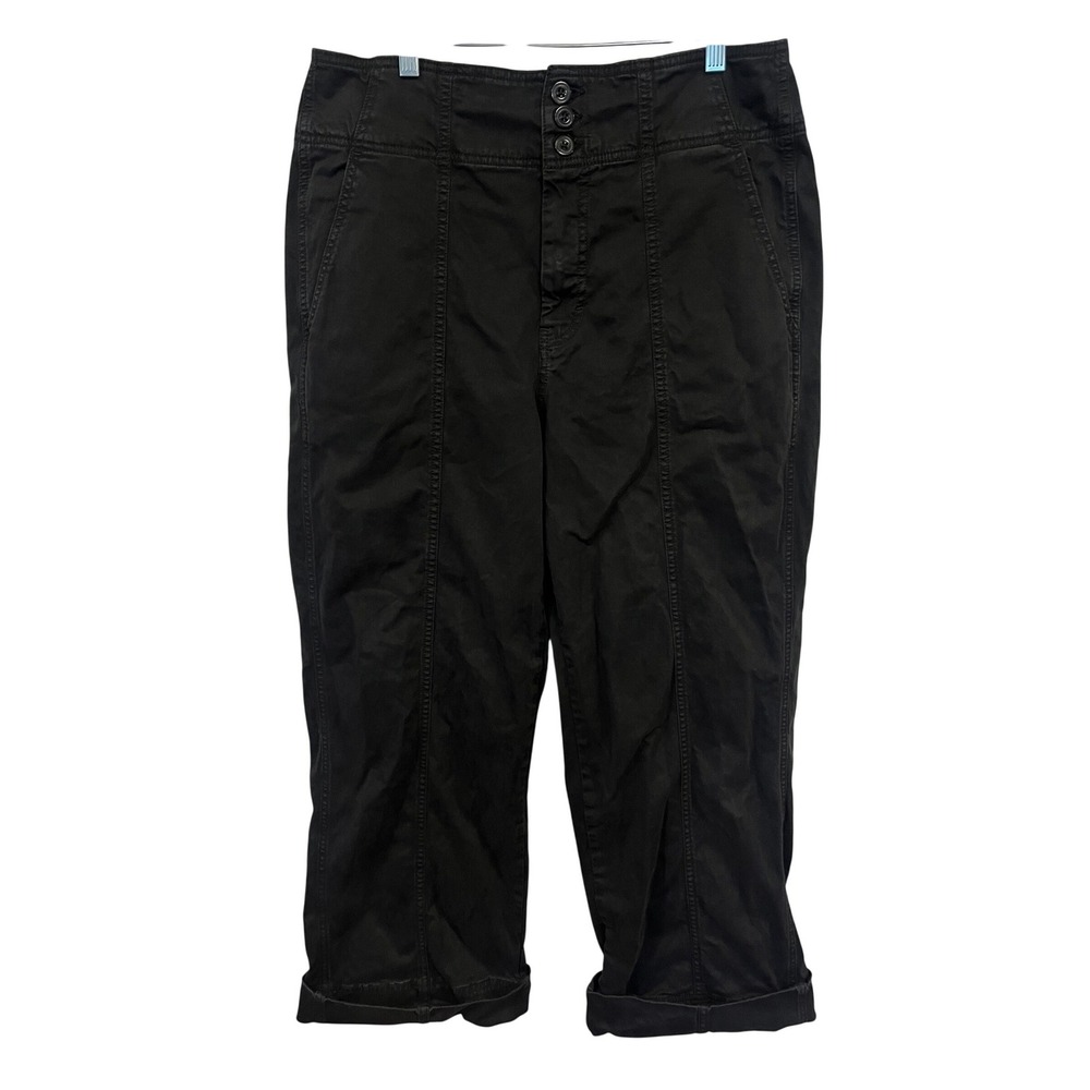Anthropologie Pilcro and‎ the Letterpress Black High Rise Wide Leg Pants Size 32